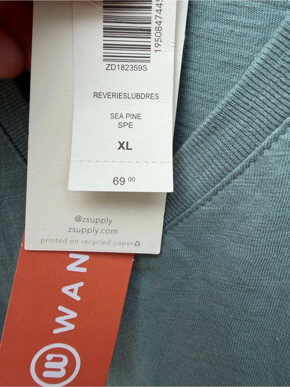Z- Supply Reverie Sleeveless V-Neck Midi Dress in Sea Pine NWT XL - Picture 6 of 6